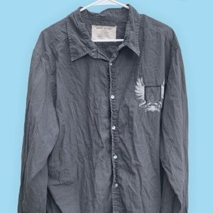 DKNY XXL button down gray shirt